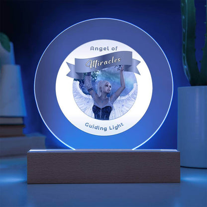 USB Circle Acrylic LED Light  -Guardian Angel - Miracles