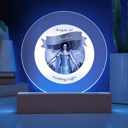 USB Circle Acrylic LED Light  -Guardian Angel - Justice
