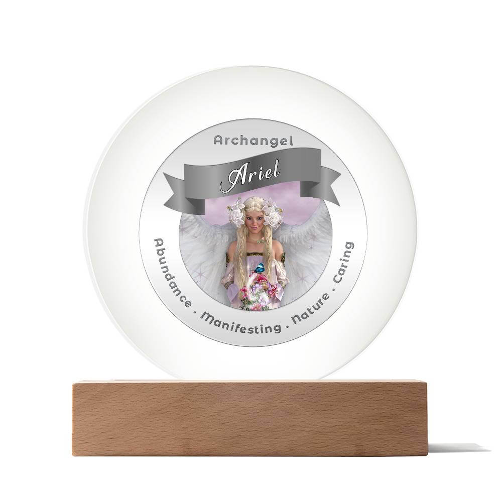 USB Circle Acrylic LED Light  - Archangel Ariel