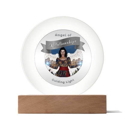 USB Circle Acrylic LED Light  -Guardian Angel - Relationships