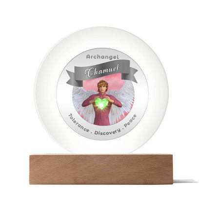 USB Circle Acrylic LED Light -  Archangel Chamuel
