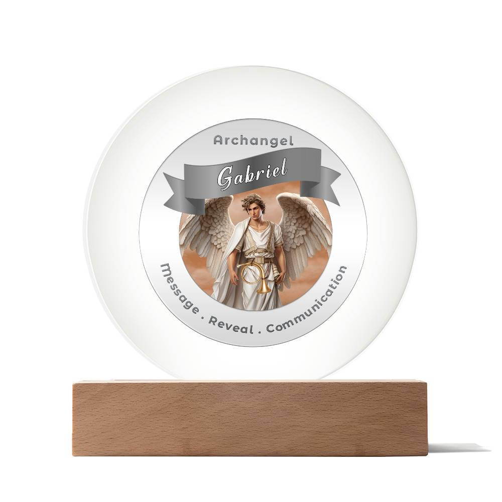 USB Circle Acrylic LED Light  - Archangel Gabriel
