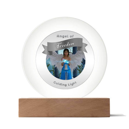 USB Circle Acrylic LED Light - Angel -  Freedom
