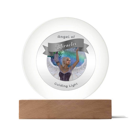 USB Circle Acrylic LED Light  -Guardian Angel - Miracles