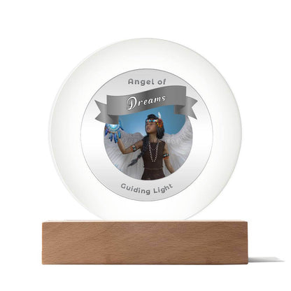 USB Circle Acrylic LED Light  -Guardian Angel - Dreams