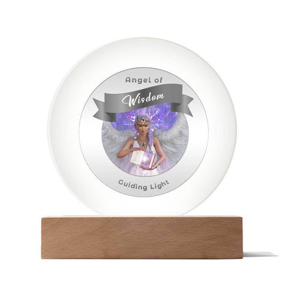USB Circle Acrylic LED Light - Angel - Wisdom