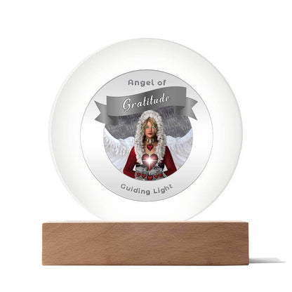 USB Circle Acrylic LED Light  -Guardian Angel -  Gratitude
