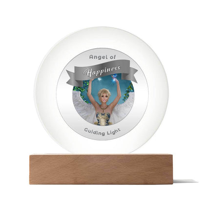 USB Circle Acrylic LED Light  -Guardian Angel -  Happiness