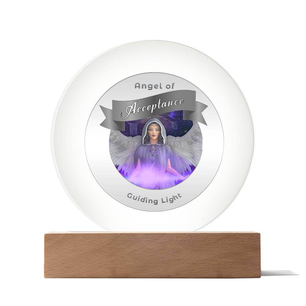 USB Circle Acrylic LED Light - Angel - Acceptance