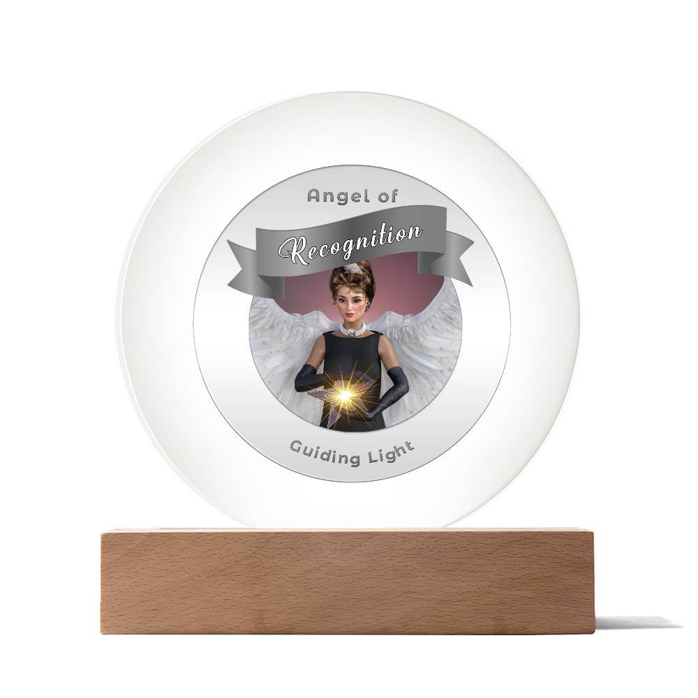 USB Circle Acrylic LED Light  -Guardian Angel - Recognition