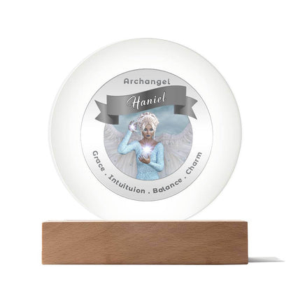USB Circle Acrylic LED Light -  Archangel Haniel