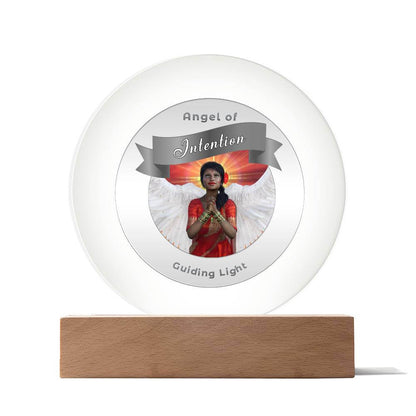 USB Circle Acrylic LED Light  -Guardian Angel - Intention
