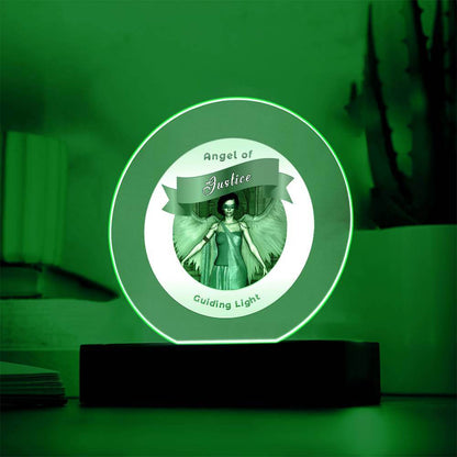 USB Circle Acrylic LED Light  -Guardian Angel - Justice