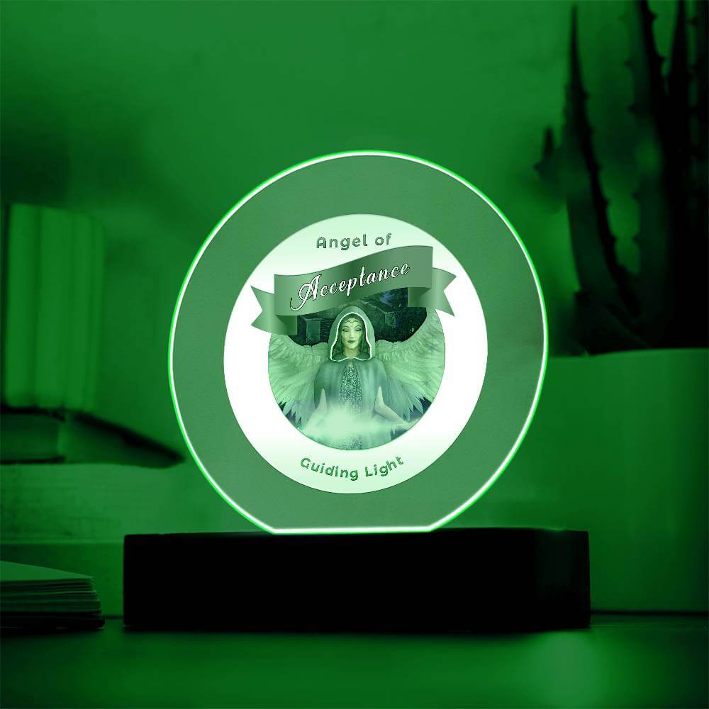 USB Circle Acrylic LED Light - Angel - Acceptance