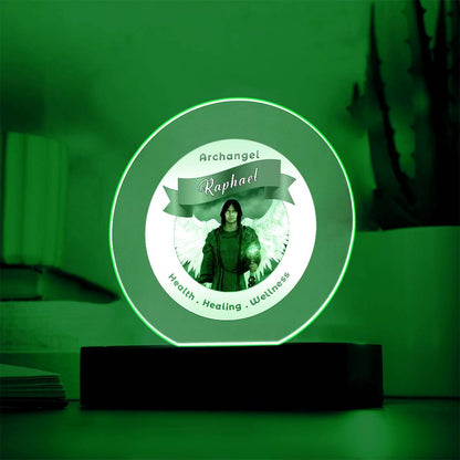 USB Circle Acrylic LED Light  - Archangel Raphael