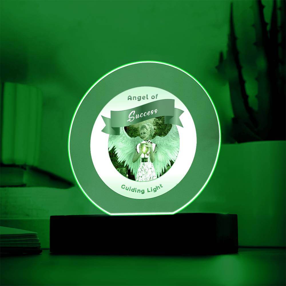 USB Circle Acrylic LED Light  -Guardian Angel - Success