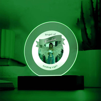 USB Circle Acrylic LED Light - Angel -  Freedom
