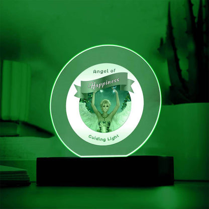 USB Circle Acrylic LED Light  -Guardian Angel -  Happiness