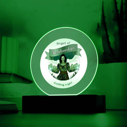 USB Circle Acrylic LED Light  -Guardian Angel - Relationships