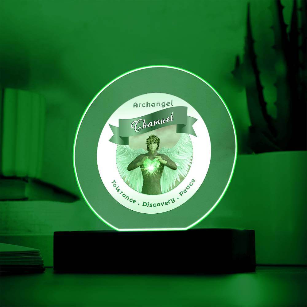 USB Circle Acrylic LED Light -  Archangel Chamuel