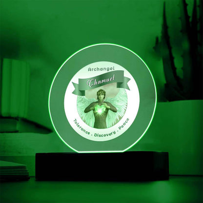 USB Circle Acrylic LED Light -  Archangel Chamuel
