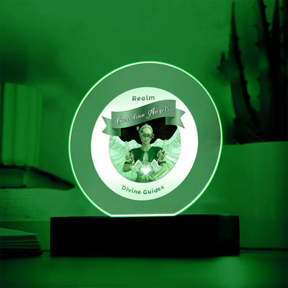 USB Circle Acrylic LED Light  -  Guardian Angels