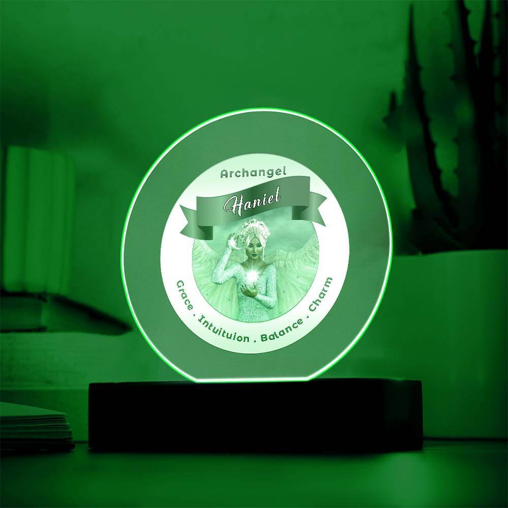USB Circle Acrylic LED Light -  Archangel Haniel