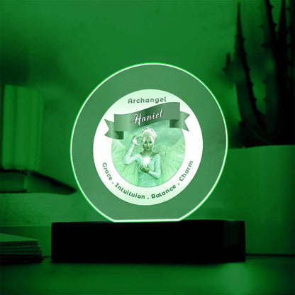 USB Circle Acrylic LED Light -  Archangel Haniel
