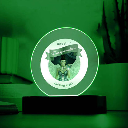 USB Circle Acrylic LED Light - Guardian Angel - Transformation