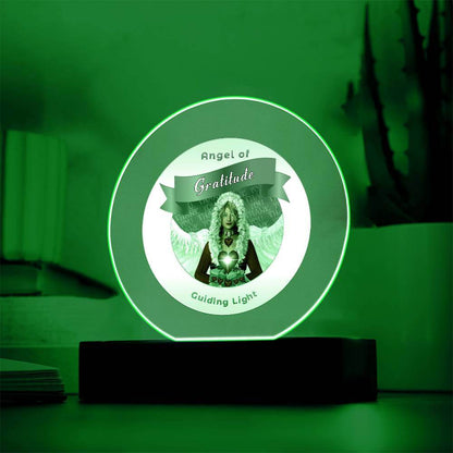 USB Circle Acrylic LED Light  -Guardian Angel -  Gratitude