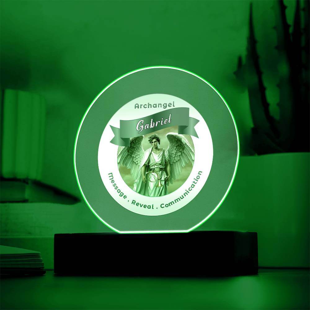 USB Circle Acrylic LED Light  - Archangel Gabriel