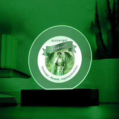USB Circle Acrylic LED Light  - Archangel Gabriel