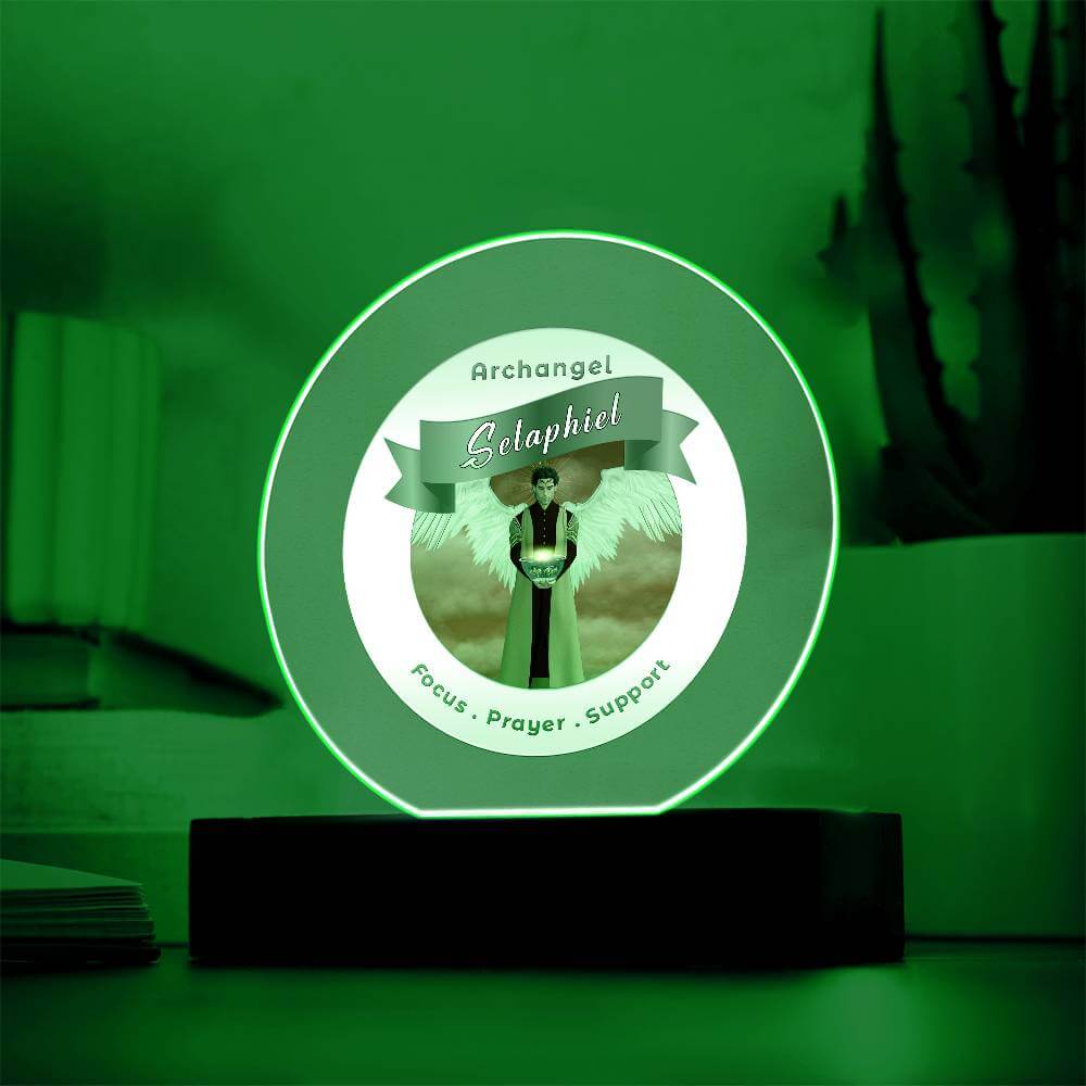 USB Circle Acrylic LED Light - Archangel Selaphiel