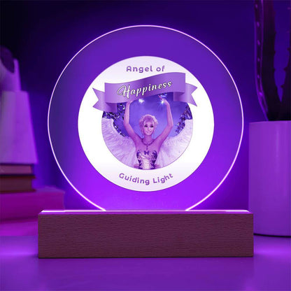 USB Circle Acrylic LED Light  -Guardian Angel -  Happiness