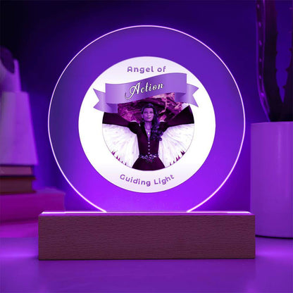 USB Circle Acrylic LED Light - Angel - Action