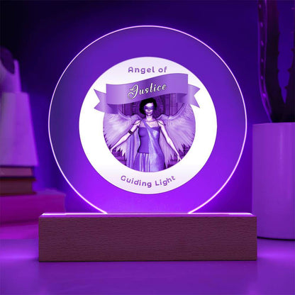 USB Circle Acrylic LED Light  -Guardian Angel - Justice