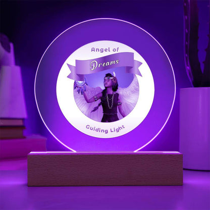 USB Circle Acrylic LED Light  -Guardian Angel - Dreams