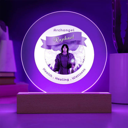 USB Circle Acrylic LED Light  - Archangel Raphael