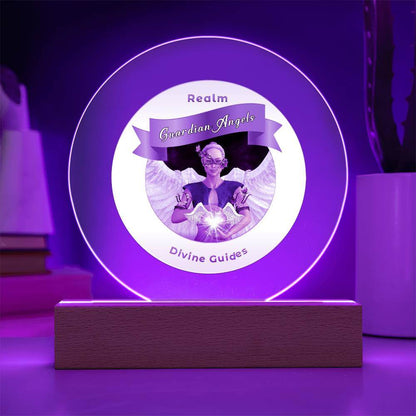 USB Circle Acrylic LED Light  -  Guardian Angels