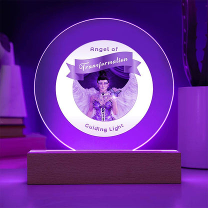 USB Circle Acrylic LED Light - Guardian Angel - Transformation