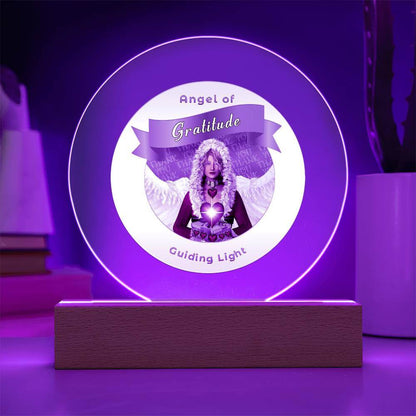 USB Circle Acrylic LED Light  -Guardian Angel -  Gratitude