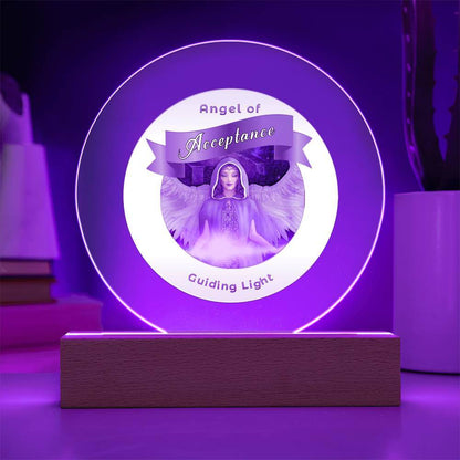 USB Circle Acrylic LED Light - Angel - Acceptance
