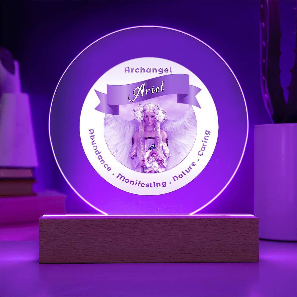 USB Circle Acrylic LED Light  - Archangel Ariel