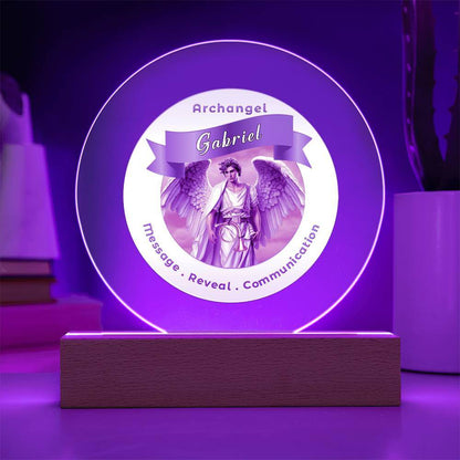 USB Circle Acrylic LED Light  - Archangel Gabriel