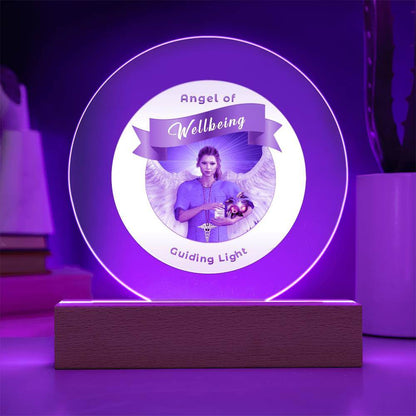 USB Circle Acrylic LED Light - Angel - Wellbeing