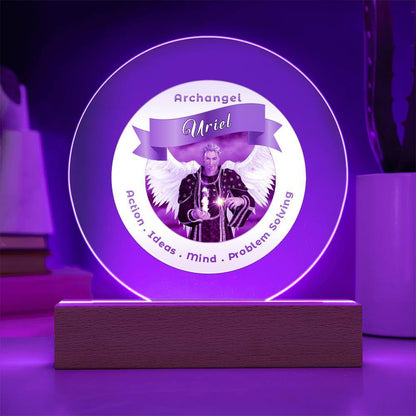 USB Circle Acrylic LED Light -  Archangel Uriel