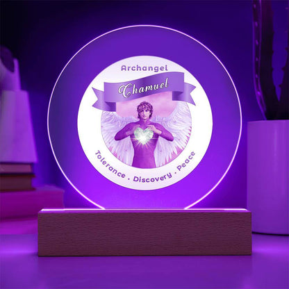USB Circle Acrylic LED Light -  Archangel Chamuel