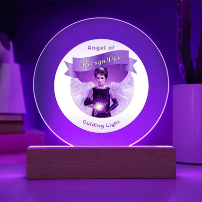 USB Circle Acrylic LED Light  -Guardian Angel - Recognition