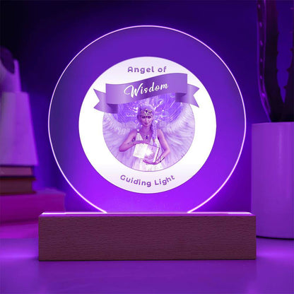 USB Circle Acrylic LED Light - Angel - Wisdom
