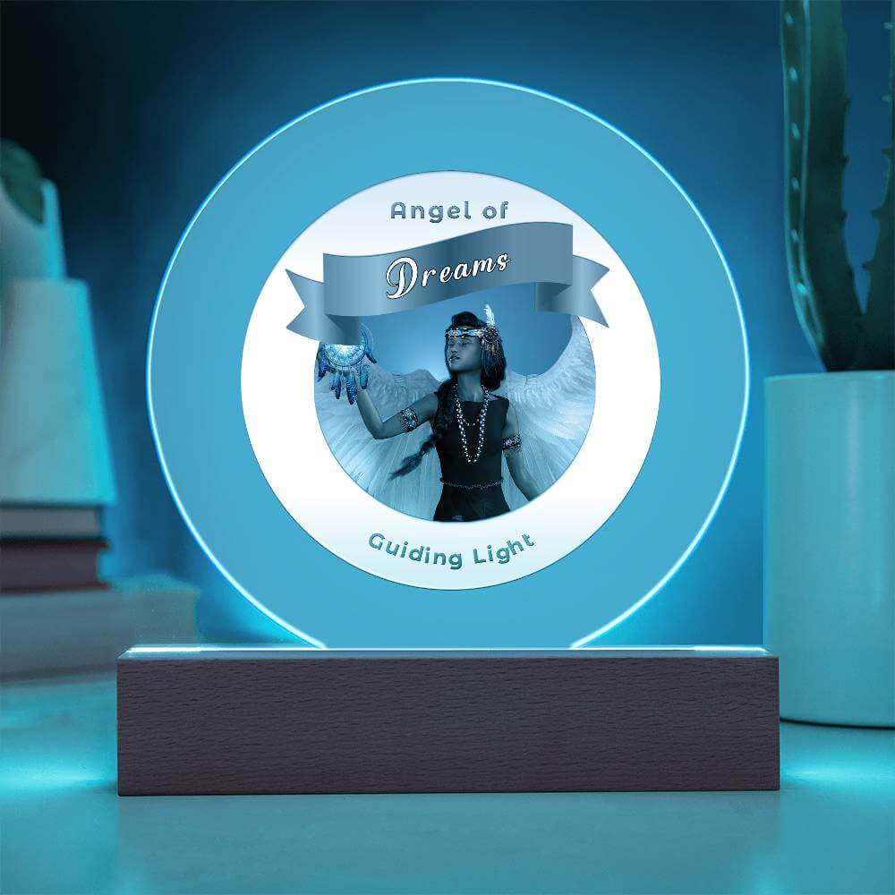 USB Circle Acrylic LED Light  -Guardian Angel - Dreams